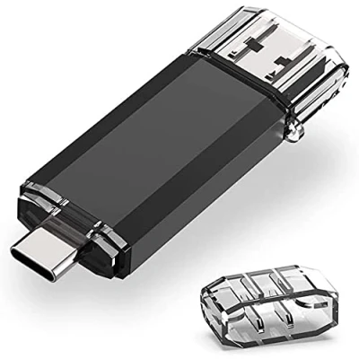 Afbeelding van USB C OTG Stick 128GB, RAOYI 3.0 &amp; Type Stick, Dual Geheugenstick 2 IN 1 Flashdrive voor Tablet/iPhone 15/Smartphone/Android/Samsung/Huawei/Honor/Xiaomi/PC/Laptop (Zwart)
