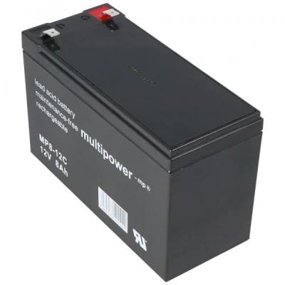 Afbeelding van Multipower MP8 12C, WP8 12 accukabel PB 12Volt 8Ah met 6,3 mm contact
