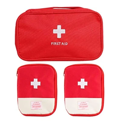 Afbeelding van Zuzer EHBO kit, 2 stuks medische lege tas voor noodgevallen, medisch etui, noodpakket, tas, reisoverlevingskit binnen en buiten kamperen