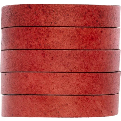 Afbeelding van DQ Plat Leer (10 x 2 mm) Natural Red (1 Meter)
