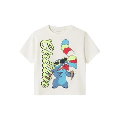 Afbeelding van Name it Nmmmalix Stitch Tshirt print voor kinderen, Maat: 104, Cloud dancer