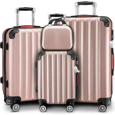 Afbeelding van Monzana Hardcase Kofferset 4 delig Baseline Beautycase/M/L/XL Rosé