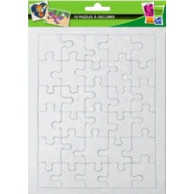 Afbeelding van 10 puzzels van 30 stukjes om te versieren, 20 x 13 cm, creatieve zaden