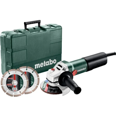 Afbeelding van Metabo WQ 1100 125 Haakse slijper in koffer incl. 2 diamantzaagbladen 1100W 125mm 610035510