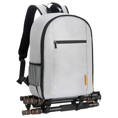 Afbeelding van TARION Camerarugzak, kleine spiegelreflex, fotorugzak, waterdicht, cameratas, licht en compact, cameratas met regenhoes, Tb m, grijs, Medium, Rugzak