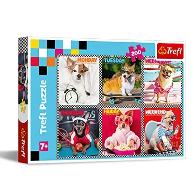 Afbeelding van Trefl Puzzel, Happy Dogs, 200 elementen, voor kinderen vanaf 7 jaar