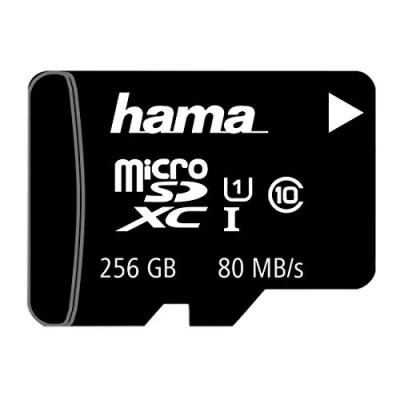 Afbeelding van Hama microSD microSDHC microSDXC kaart 256GB 80MB/s overdrachtssnelheid Class 10 geheugenkaart in Mini formaat SD bijv. voor Android mobiele telefoon, smartphone, tablet, Nintendo