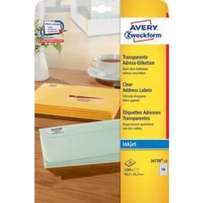 Afbeelding van AVERY Zweckform Transparante adresetiketten, 63,5 x 38,1mm
