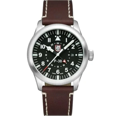Afbeelding van Luminox Mannen Analoge Zwitserse Quartz Horloge met Lederen Band XA.9521, Zwart, 42mm, Riem.