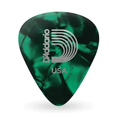 Afbeelding van D&quot;;Addario 1CGP6 10 groene pearl celluloid plectra pack heavy
