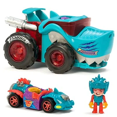 Afbeelding van T RACERS Mega Wheels Shark Vehicle launcher with 1 exclusive driver and vehicle. Compatible other Racer cars