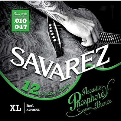 Afbeelding van Savarez snaren 668598 voor akoestische gitaar akoestisch fosforbrons set A240XL 12 extra licht .010