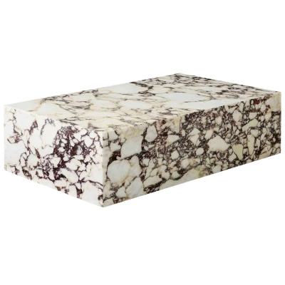 Afbeelding van Audo Copenhagen Plinth Low salontafel 60x100 Calacatta Viola marmer