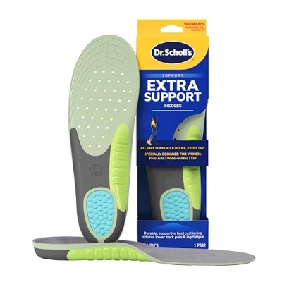 Afbeelding van Dr. Scholl&#039;s Inlegzolen voor vrouwen, extra ondersteuning, pijnbestrijding, orthesen, schoeninzetstukken, ontworpen grote maten, 1 telling