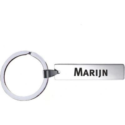 Afbeelding van Sleutelhanger Met Naam Marijn RVS