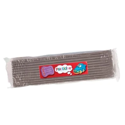 Afbeelding van Plasticine One Colour Slab 400g Grijs #02, modelleerstof voor kinderen, gemakkelijk te vormen en vormen, sculpturen, modellen stop motion animaties maken