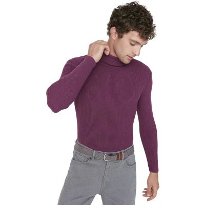 Afbeelding van Trendyol Zwarte Slim Fit Katoenen Koppel/Dubbele Turtleneck Geribbelde Trui Tmnaw20Mg0031
