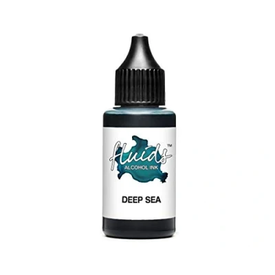 Afbeelding van 30 ml Octopus Fluids Alcohol Inkt in blauw, DEEP SEA, voor Fluid Painting, epoxyhars, Resin Art en mixed media projecte