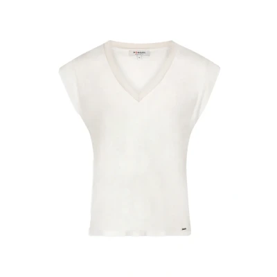 Afbeelding van Morgan Tshirt basic, Dames, Maat: 38, Off white