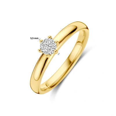 Afbeelding van Aanzoeksring Diamant 0.25Ct H Si 14K Geelgoud