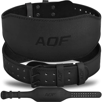 Afbeelding van AQF 4&quot; Lederen Gewichtheffende Riem Gevoerde Lumbaal Rugsteun met Suède Voering en stalen Roller Buckle Voorgevormde Fitness Orgaanbouw (2XL)