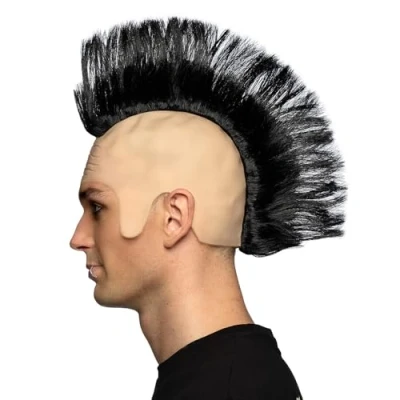 Afbeelding van Boland Pruik Punk Zwart Hanenkam Kort Mannen Punker 50&#039;s Rock &amp; Roll Grappig Fout