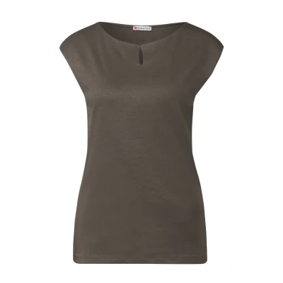Afbeelding van Street One MIT Cutout Tshirt print, Dames, Maat: 40, Braun