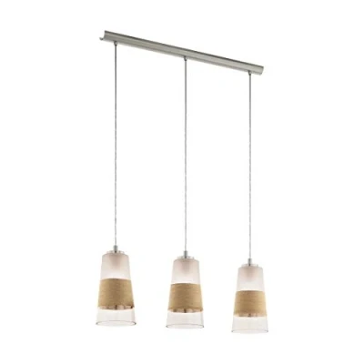 Afbeelding van EGLO Burnham hangende plafondverlichting Flexibele montage Nikkel, Transparant, Wit E27 A,A+,A++,B,C,D,E