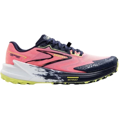 Afbeelding van Brooks Catamount 3 Trail hardloopschoenen, Dames, Maat: 40.5, Pink peacoat sunny lime Textiel