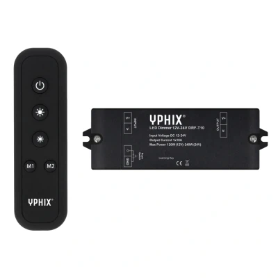 Afbeelding van Yphix Led Dimmer Drf t10 12 24v 10a Incl. Rf Afstandsbediening LEDdirect.nl