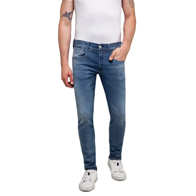 Afbeelding van Replay Anbass Hyperflex Slim fit jeans, Heren, Maat: 30x30, Medium blue