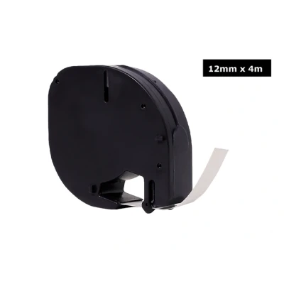 Afbeelding van Labeltape Quantore 91201 12mmx4m kunststof zwart op wit