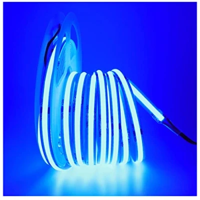 Afbeelding van Tesfish ledstrip 24V COB blauw 5m 320 LEDs/M in totaal 1600 LEDs, neonlicht, flexibele led lichtstrip strip lights voor feest, bar, plank, wooncultuur