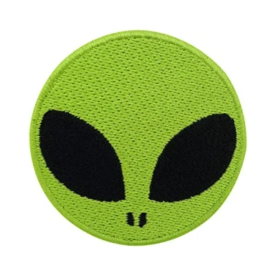 Afbeelding van Finally Home Kleine ronde Alien Head patch om op te strijken, Ufo patches, ruimte strijkpatch, strijkplaatje, nasa naaien