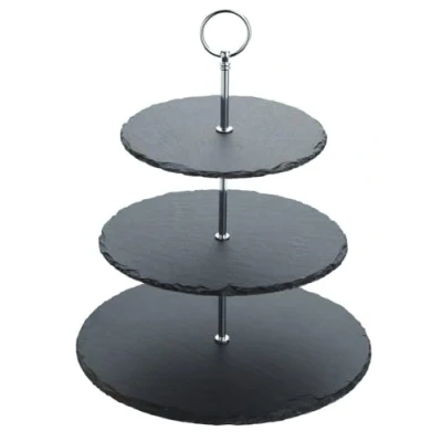 Afbeelding van Artesa Cake Stand en Serveerset, Leisteen, 3 Tier