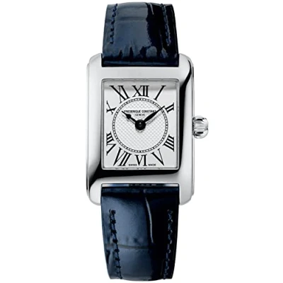 Afbeelding van Frederique Constant Dameshorloge analoog kwarts met leren band FC 200MC16, Blauw, riem, riem