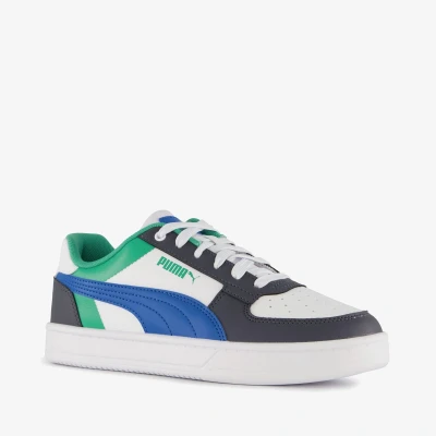 Afbeelding van Puma Caven 2.0 Block JR Unisex Sneakers laag voor kinderen, Maat: 39, White hyperlink blue galactic gray Hoogwaardig imitatieleer