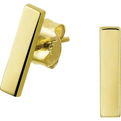 Afbeelding van Trendjuwelier huiscollectie Oorknoppen Balkje Geelgoud Glanzend 8.5 mm