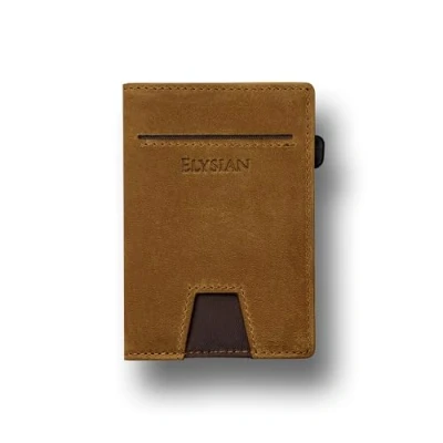 Afbeelding van Elysian Portefeuille Bruin Pasjeshouder uitschuifbaar 12 pasjes Premium leer RFID Luxe cadeauverpakking