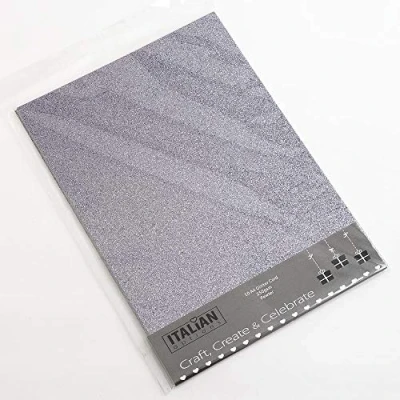 Afbeelding van Glitter Card A4 250gsm Non Shed Tin Grijs (10 Vellen)