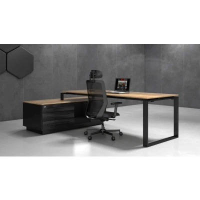 Afbeelding van Directiebureau Cube Hoekcombinatie incl ladenblok Met 3 laden. zwevend blad. Uitvoering links.
