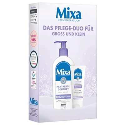 Afbeelding van Mixa Panthenol verzorgingsset met direct verzorgende crème (50 ml) voor bodylotion (250 ml), de gevoelige, droge en geïrriteerde huid, glycerine, Comfort Set (2 delig)