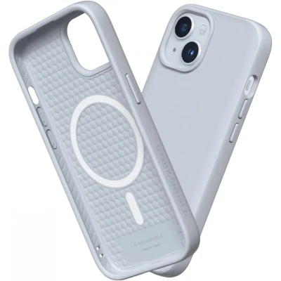 Afbeelding van Apple iPhone 15 Plus MagSafe Hoesje Siliconen en TPU (zacht) RhinoShield Softcase/Backcover Grijs Telefoonhoesje Shockproof/Valbescherming