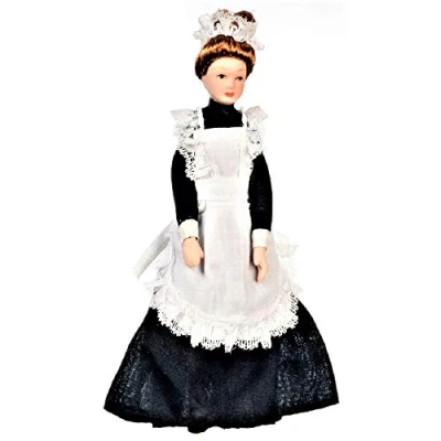 Afbeelding van melody jane poppenhuis miniatuur meid porcelaingertrude