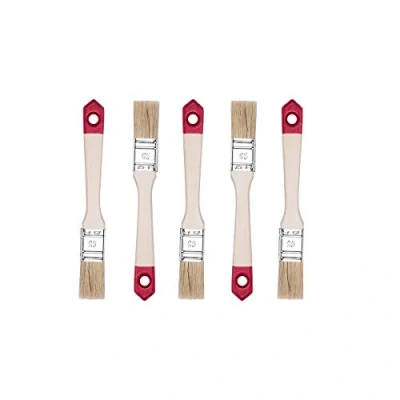 Afbeelding van HARDY WORKING TOOLS Plat penseelset 5 delig, stuks 25 mm breed, schilderkwastenset met houten handvat, lakkwast serie *40*, stuks, A0202 400510