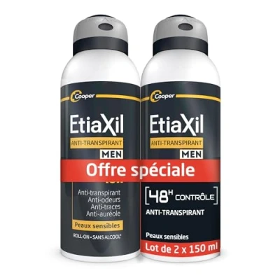 Afbeelding van Etiaxil Men Anti Perspirant 48H Control Deodorant Aerosol Set van 2 x 150 ml