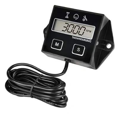 Afbeelding van Runleader Digitale toerenteller/urenteller, toerenteller Meter voor tuintrekker Logsplitter Generator Compressor Jetski Marine Scooter Motorfiets Sneeuwfrees Hogedrukreiniger