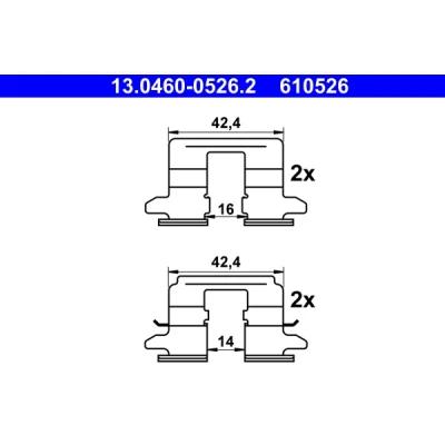 Afbeelding van ATE Rem montageset 13.0460 0526.2