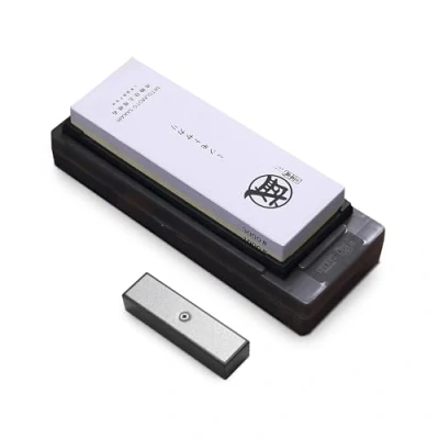 Afbeelding van MITSUMOTO SAKARI Japanse Messenslijpstenen, Keuken 1000/3000 Grove en Fijne Precisie Slijpsteen, Professionele Messenslijper met TPR Rubber Antislip Basis