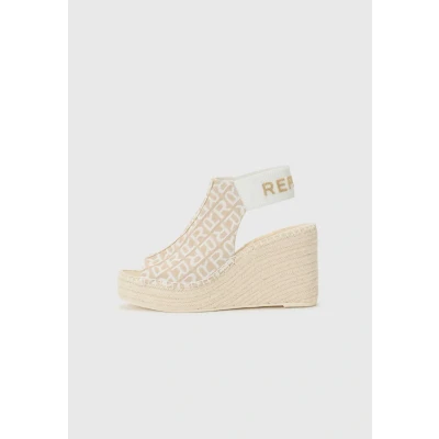 Afbeelding van Replay JESS TYNE Sandalen met plateauzool, Dames, Maat: 40, Beige/white Textiel
